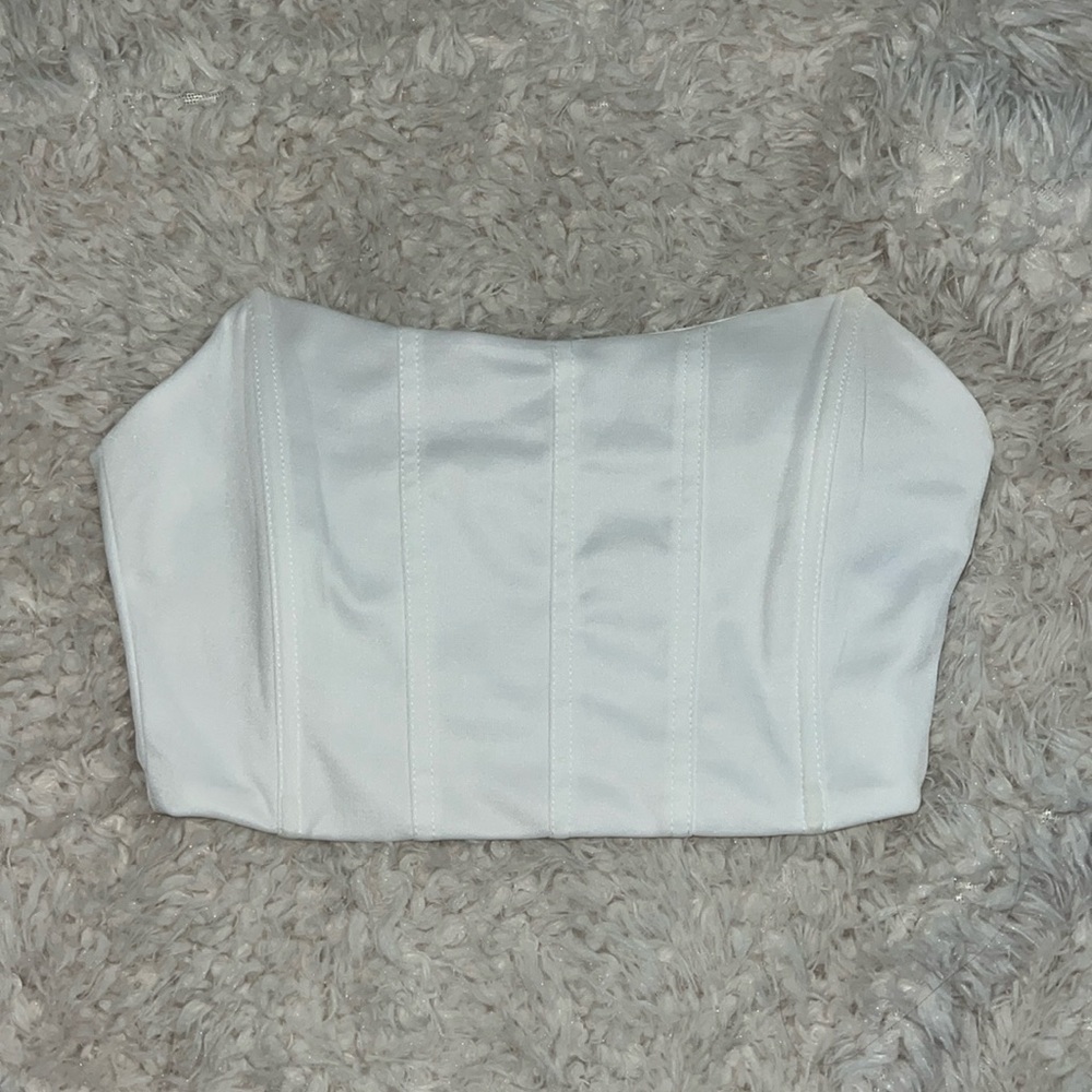 Shein white corset crop top